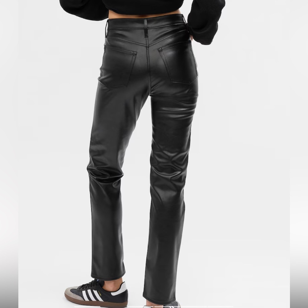 Gap high rise slim fit vegan  leather jeans chocolate brown size 26/2r